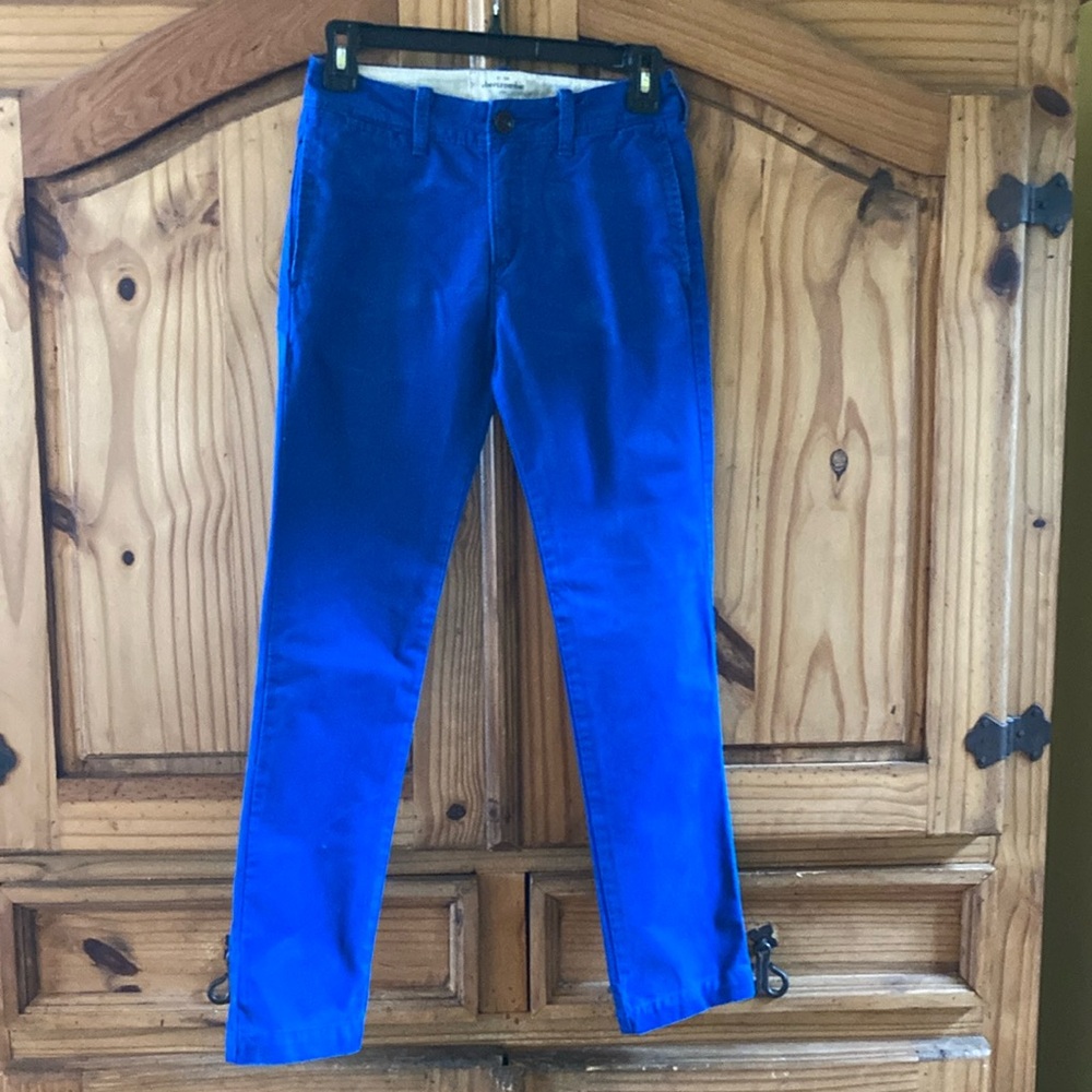 Boys Abercrombie Kids Royal blue flat front chino khakis pants size 12